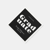 Black White Graduation Party Napkins Customizable Servet (Hoek)