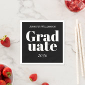 Black White Graduation Party Napkins Customizable Servet (Insitu)