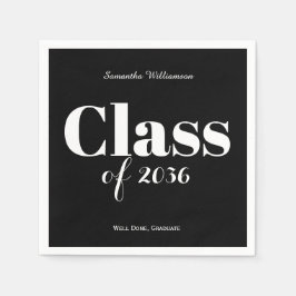 Black White Graduation Party Napkins Customizable Servet
