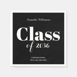Black White Graduation Party Napkins Customizable Servet