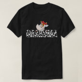 Black White Grandma Koe Print Cowboy Animal Patter T-shirt (Design voorkant)