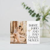 Black & White Grappige Foto Bewaar de datum Aankondiging (Staand voorkant)