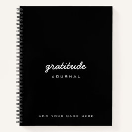Black white Gratitude-journaal Notitieboek