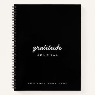 Black white Gratitude-journaal Notitieboek