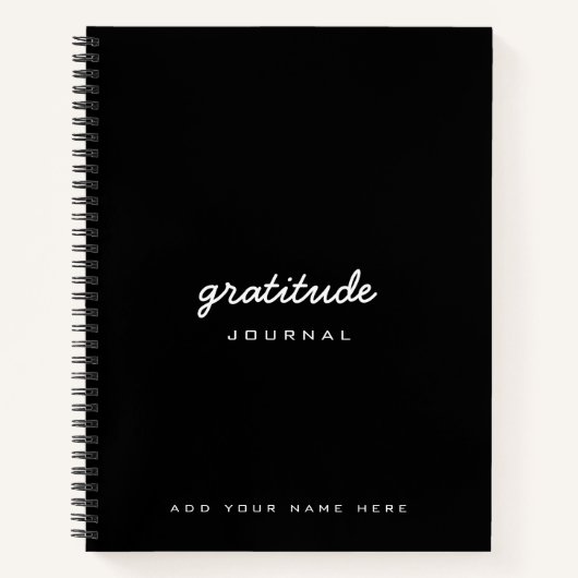 Black white Gratitude-journaal Notitieboek (Voorkant)