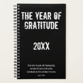 Black White Gratitude Thanksgiving Psalm 100:4 Planner (Voorkant)