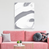 Black White Gray Abstrac Canvas Afdruk (Insitu (Woonkamer))