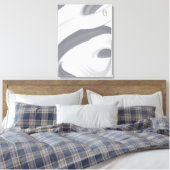 Black White Gray Abstrac Canvas Afdruk (Insitu (Slaapkamer))