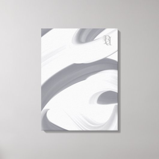 Black White Gray Abstrac Canvas Afdruk (Voorkant)