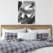 Black White Gray Abstract  Canvas Afdruk (Insitu (Slaapkamer))