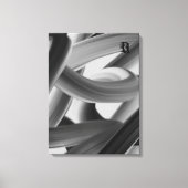 Black White Gray Abstract  Canvas Afdruk (Voorkant)