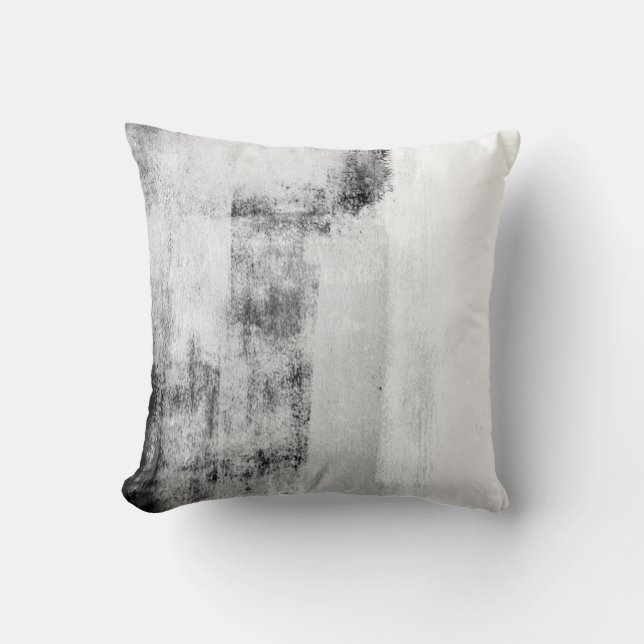 Black White Gray Abstract Decor Pillow Kussen (Voorkant)