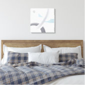 Black White Gray Blue Abstract Canvas Afdruk (Insitu (Slaapkamer))