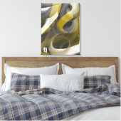 Black White Gray Gold Abstract Canvas Afdruk (Insitu (Slaapkamer))