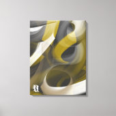 Black White Gray Gold Abstract Canvas Afdruk (Voorkant)