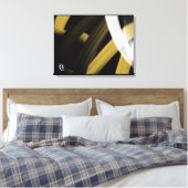 Black White Gray Gold Abstract Canvas Afdruk (Insitu (Slaapkamer))
