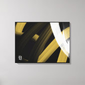 Black White Gray Gold Abstract Canvas Afdruk (Voorkant)