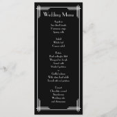 Black White Great Gatsby Art Deco Wedding Menu (Voorkant)