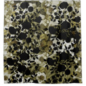 Black White Green Botanical Garden Floral Toile Douchegordijn (Voorkant)