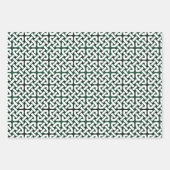 Black White Green Celtic Knot Pattern Inpakpapier Vel (Voorkant)