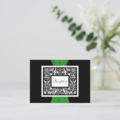 Black White Green Damask Enclosure Kaart (Staand voorkant)