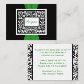 Black White Green Damask Enclosure Kaart (Voorkant / Achterkant)