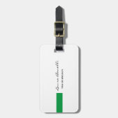 Black White Green Professional Modern Bagagelabel (Voorkant verticaal)