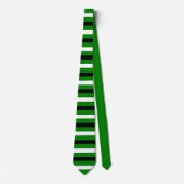 Black, White, Green Stripes Pattern Stropdas (Voorkant)