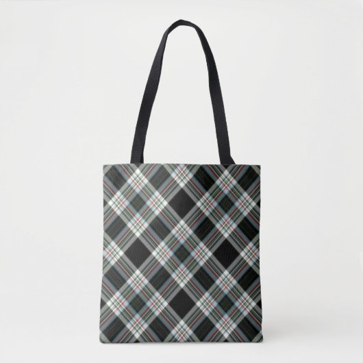 Black, White, Green Tartan Tote Bag (Voorkant)