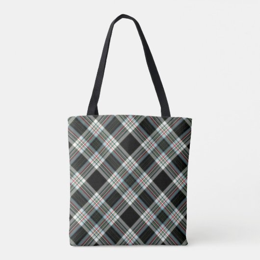 Black, White, Green Tartan Tote Bag (Achterkant)