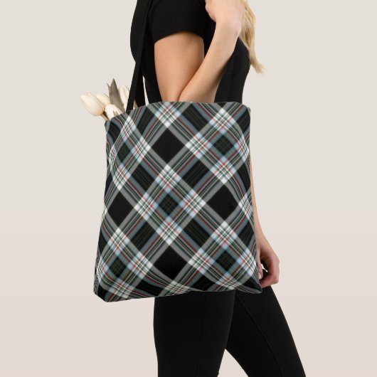 Black, White, Green Tartan Tote Bag (Dichtbij)