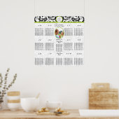 Black White Green Wedding Photo Seating Chart Poster (Keuken)