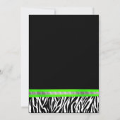 Black White Green Zebra Afstuderen Kaart (Achterkant)