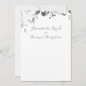 Black & White Greenery Peony Wedding Kaart (Achterkant)