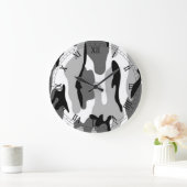 Black White Grey Camouflage Roman Nummerklok Grote Klok (Huis)