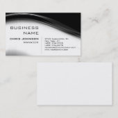Black & White Grey Charming Manager Visitekaartje (Voorkant / Achterkant)