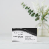 Black & White Grey Charming Manager Visitekaartje (Staand voorkant)