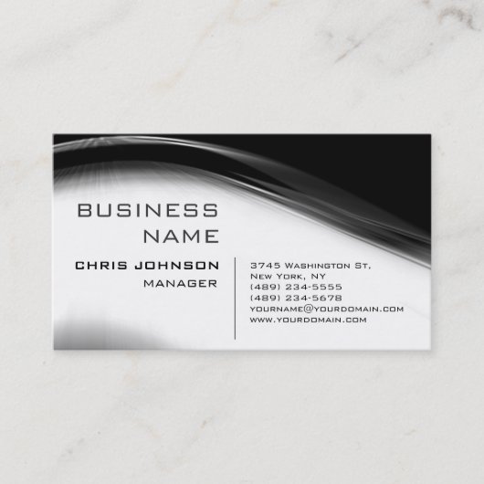 Black & White Grey Charming Manager Visitekaartje (Voorkant)