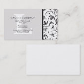 Black White Grey Designer Monogrammed Damask Visitekaartje (Voorkant / Achterkant)