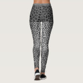 Black White Grey Exotic Animal Cheetah Leopard Leggings (Achterkant)