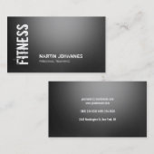 Black White Grey Fitness Modern Visitekaartje (Voorkant / Achterkant)