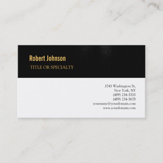 Black White Grey Gold Visitekaartje (Voorkant)