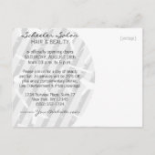 Black White & Grey Hair Salon Grand Opening Uitnodiging Briefkaart (Achterkant)