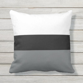 Black White Grey Horizontal Stripes Sierkussen