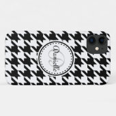 Black White Grey Houndstooth Monogram Patroon Case-Mate iPhone Case (Achterkant (horizontaal))