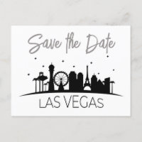 Black White Grey Las Vegas Wedding Save the Date