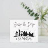 Black White Grey Las Vegas Wedding Save the Date Aankondigingskaart (Staand voorkant)