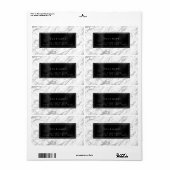 Black White Grey Marble Return-adreslabels Etiket (Full Sheet)
