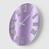 Black White Grey Metal Paars Silver Roman Number Grote Klok (Hoek)