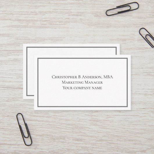 Black White Grey Minimal Professional Corporate Visitekaartje (Voorkant / Achterkant in situ)